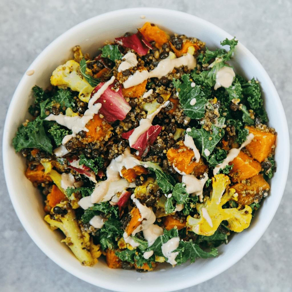 High-Protein-Vegan-Salad-with-Squash-Cauliflower-Lentils-and-Tahini-Dressing-1200